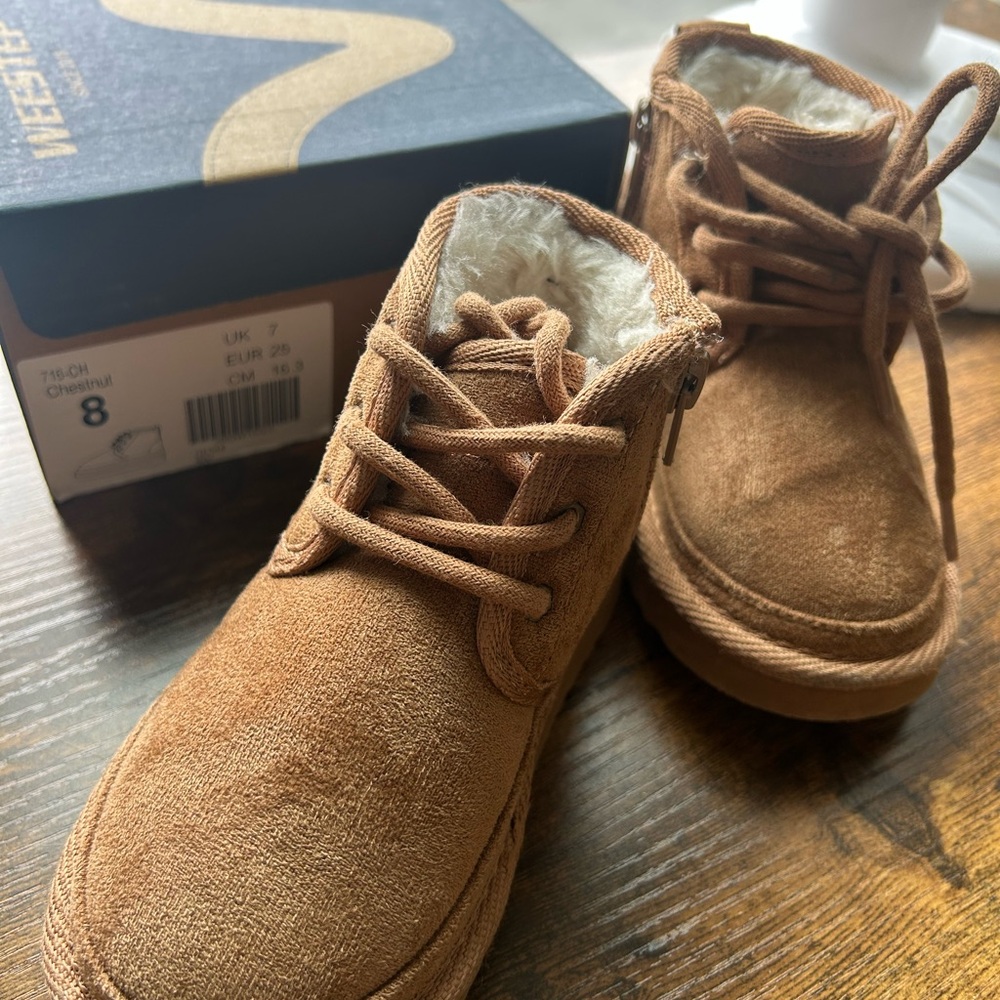 Toddler Fur Boots - Chestnut
